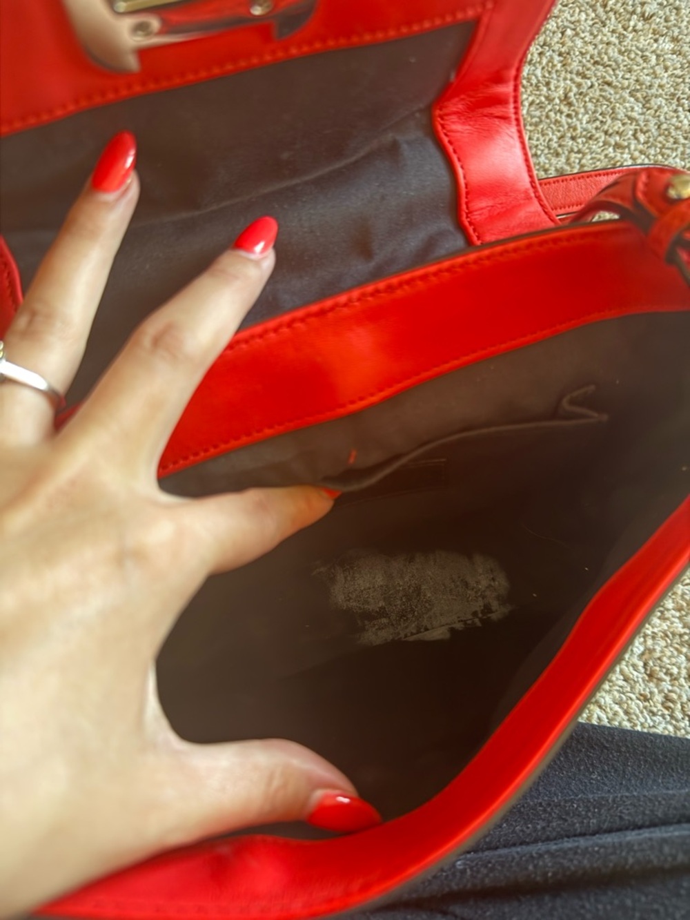 Rebecca Minkoff Red Studded Women's Crossbody Satchel ** see last photo** - Picture 3 of 3
